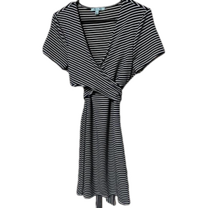 She + Sky stripes dress with ties